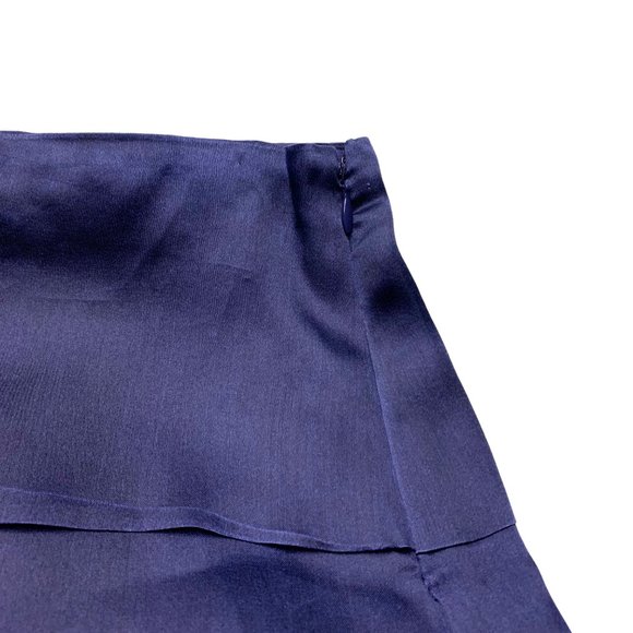 Ann Taylor LOFT  Purple Tiered Side Zip Lined A-Line Skirt - Picture 9 of 9